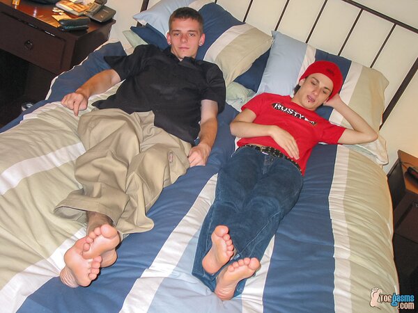 Phillip Ashton and Skug shows off their sneakers and socks