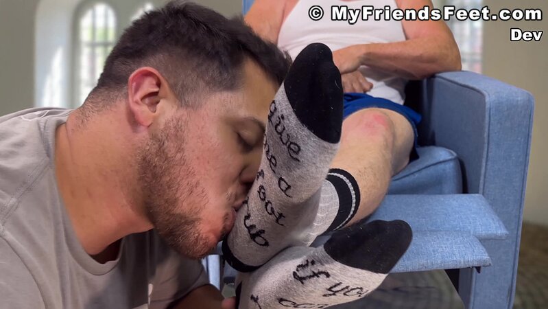 Dev’s meditation turns sensual with Dan’s foot worship