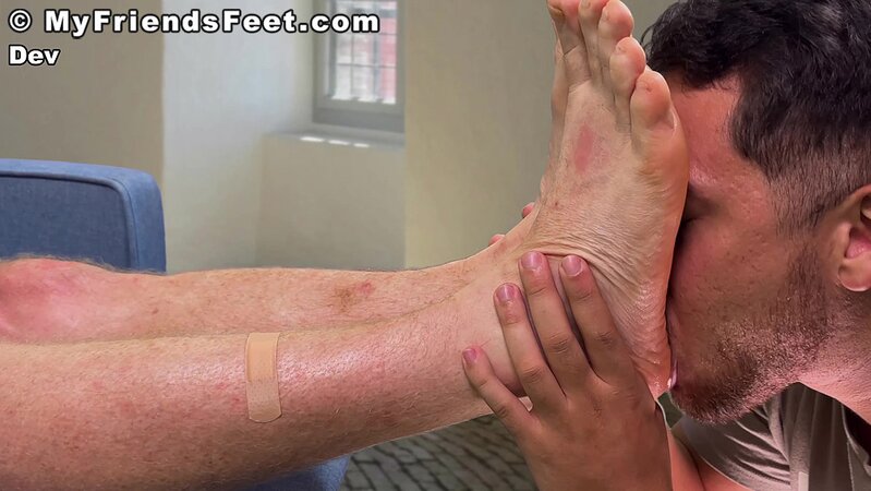 Dev’s meditation turns sensual with Dan’s foot worship