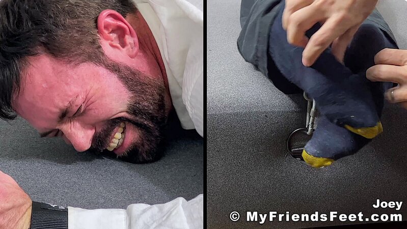 Joey can't escape the intense tickling of his hyper-sensitive feet