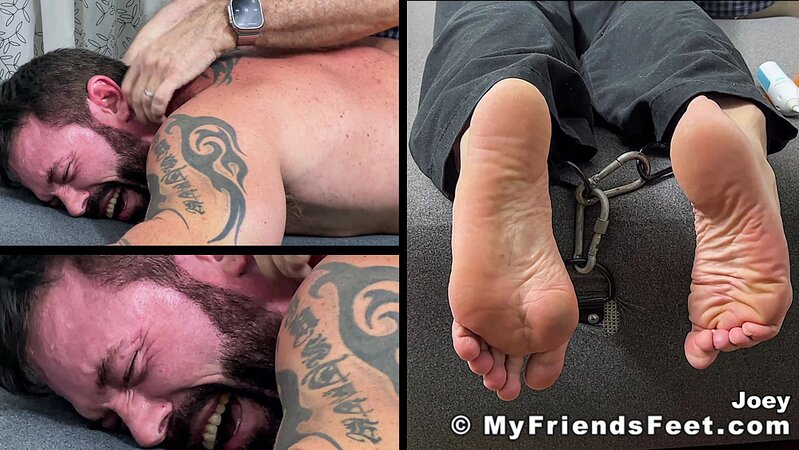 Joey can't escape the intense tickling of his hyper-sensitive feet