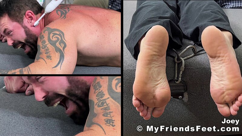 Joey can't escape the intense tickling of his hyper-sensitive feet