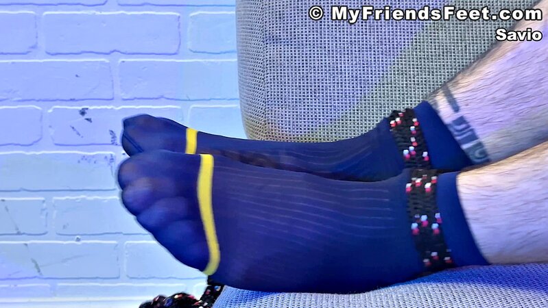 Savio wakes up bound and gagged in sheer socks