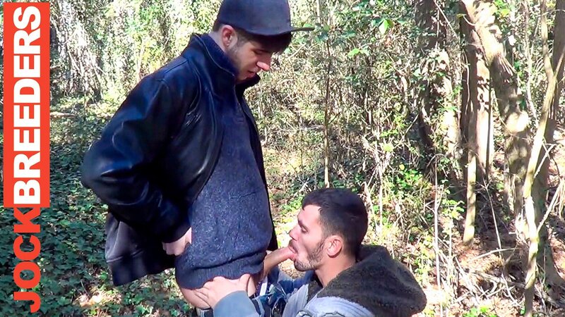 Brogan Reed and Lance Matthews have outdoor sex in the chilly woods