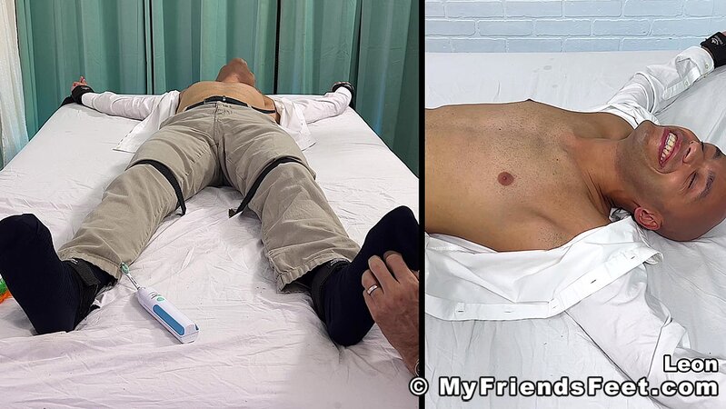 Leon Carrera enjoys a thorough tickling session