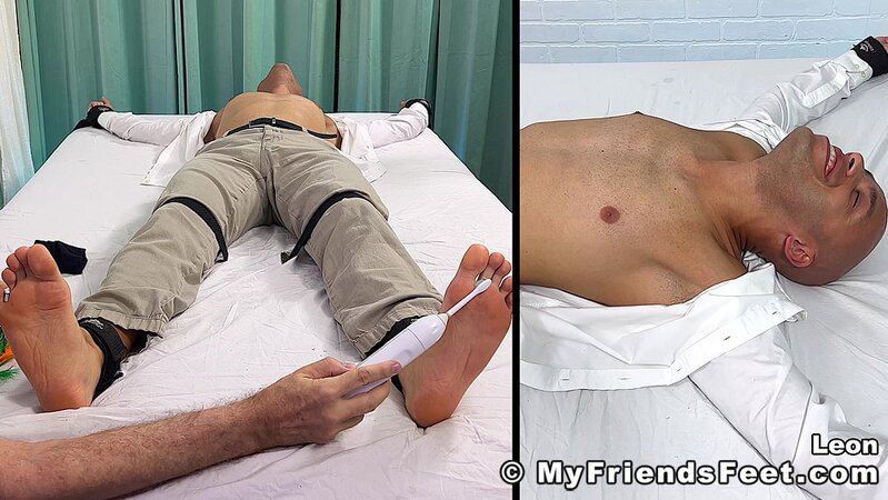 Leon Carrera enjoys a thorough tickling session