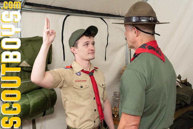 Grant Ducati gets fucked bareback by scoutmaster Reece Scott