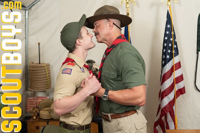 Grant Ducati gets fucked bareback by scoutmaster Reece Scott
