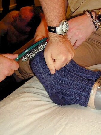 Dave Brown submits to bondage and tickling for his new stage role