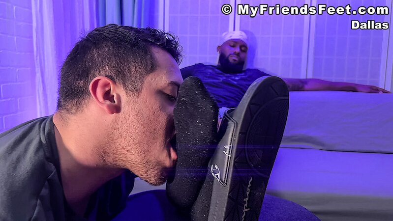 Dallas moans with delight when Dan worships his bare feet