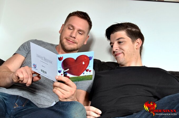 Hans Berlin feeds Edwin Sykes his big uncut cock for Valentine's Day
