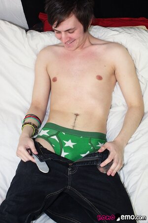 Zackarry Starr jerks off his massive 9-inch uncut cock alone