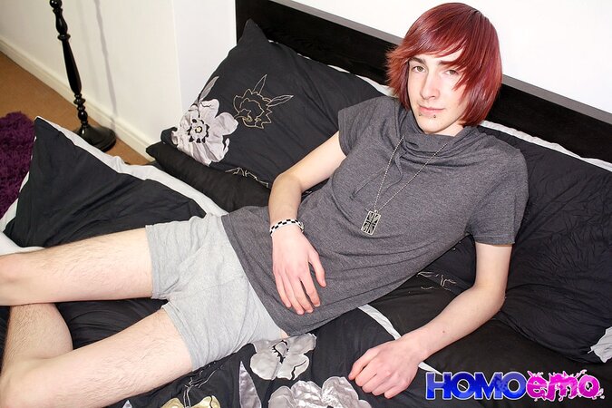 Andy Roberts shows off his pale skin and gorgeous uncut cock