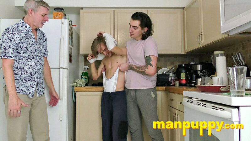 Johnny Mercy and Richard Lennox torment Frank Funsize with wedgies