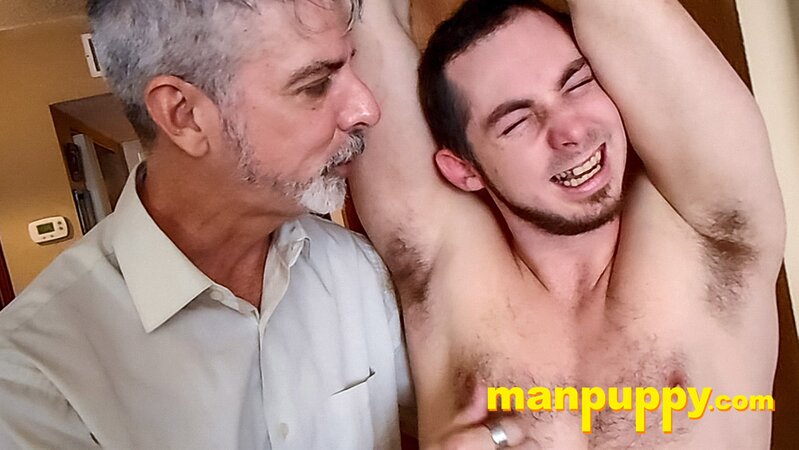 Richard Lennox tickles Toby Springs while he's in bondage