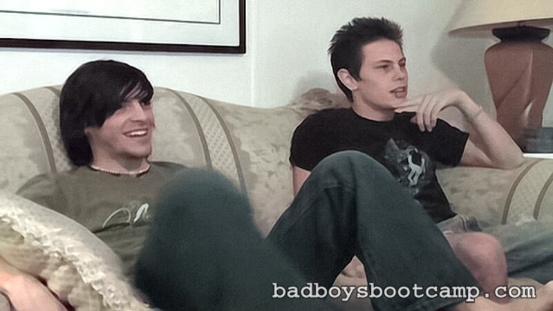 LT Mkay and John Cox jack off together on the couch