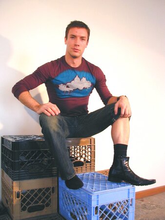 Scott strips socks to reveal his size 10 feet