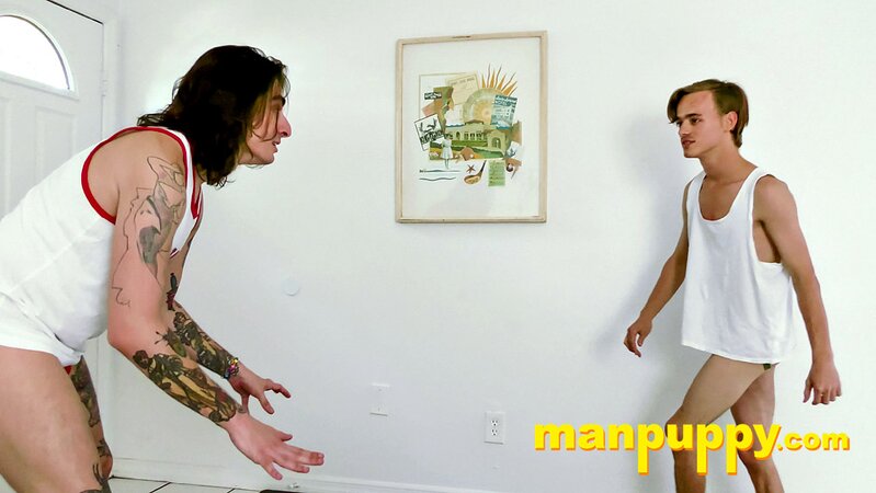 Johnny Mercy pins Frank Funsize and tickles his abs