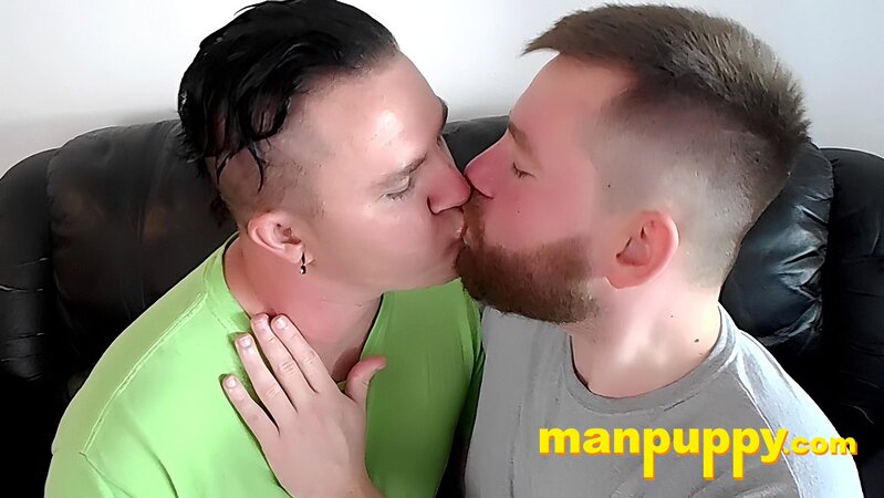 Leo Blue licks Kaleb DeWulf’s mouth and makes him moan