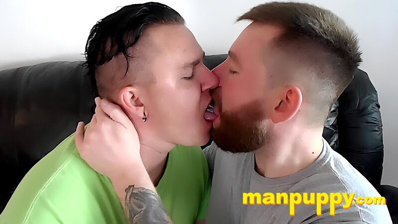 Leo Blue licks Kaleb DeWulf’s mouth and makes him moan