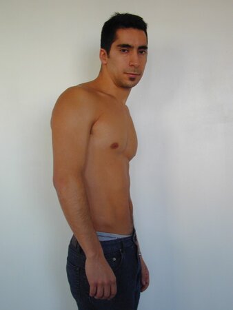 Sebastian shows his sweaty white socks after gym