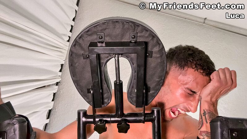 Dan Edwards tickles Luca until he begs for mercy