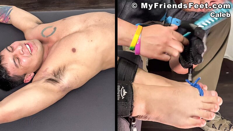 Dan Edwards binds Caleb and tickles his upper body