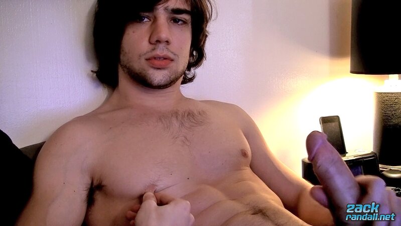 Zack Randall licks his own precum and jerks off to a messy cum shot