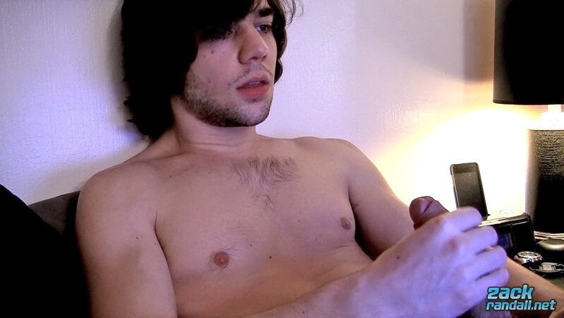 Zack Randall licks his own precum and jerks off to a messy cum shot