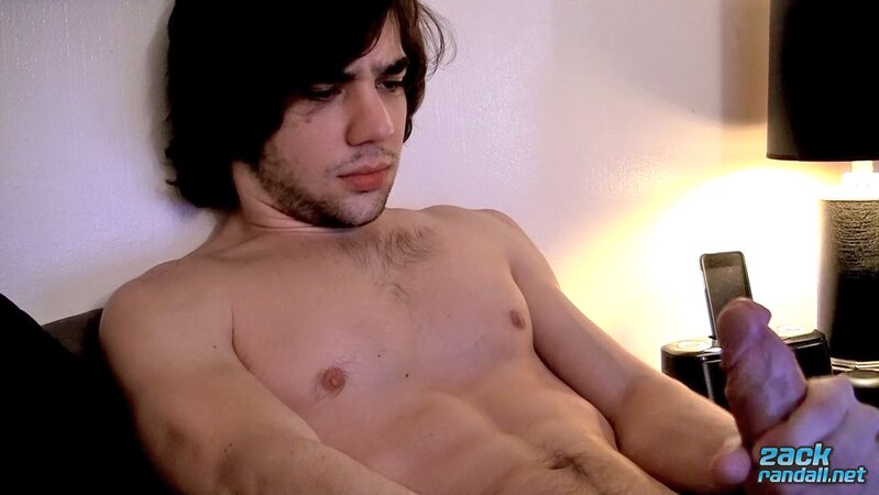 Zack Randall licks his own precum and jerks off to a messy cum shot