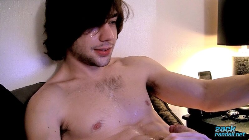 Zack Randall licks his own precum and jerks off to a messy cum shot