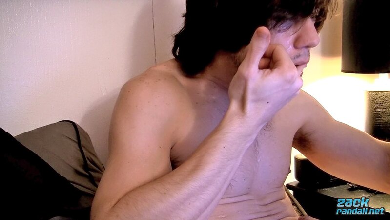 Zack Randall licks his own precum and jerks off to a messy cum shot