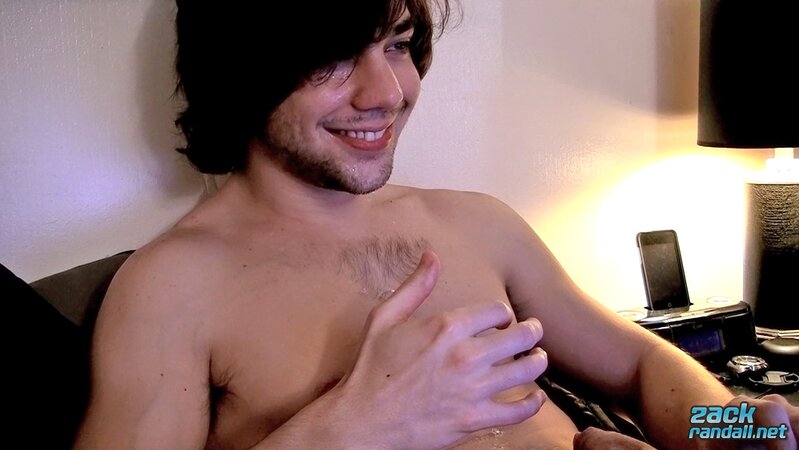 Zack Randall licks his own precum and jerks off to a messy cum shot
